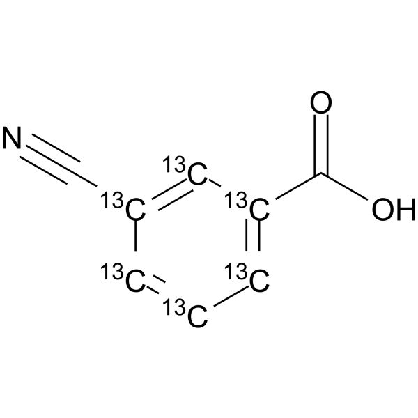 m-Cyanobenzoic acid-13C6 Chemical Structure m-Cyanobenzoic acid-13C6(Synonyms: 3-Carboxybenzonitrile-13C6; 3-Cyanobenzoic acid-13C6; m-Carboxybenzonitrile-13C6)