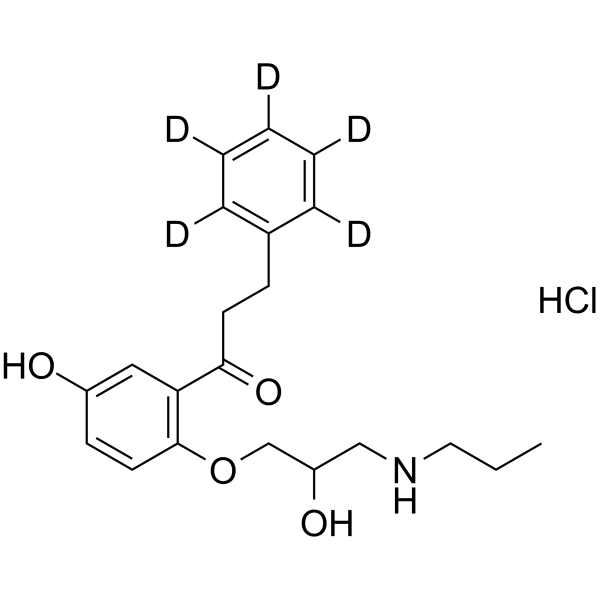 5-Hydroxy Propafenone-d5-1 hydrochloride Chemical Structure 5-Hydroxy Propafenone-d5-1 hydrochloride
