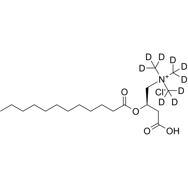 Lauroyl-L-carnitine-d9 chloride Chemical Structure Lauroyl-L-carnitine-d9 chloride