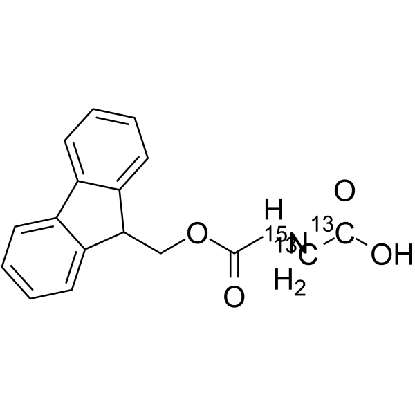 Fmoc-Gly-OH-13C2,15N(Synonyms: Fmoc glycine-13C2,15N;  N-(9-Fluorenylmethoxycarbonyl)glycine-13C2,15N;  N-Fluorenylmethoxycarbonylglycine-13C2,15N;  NPC 14692-13C2-15N;  NSC 334288-13C2,15N;  [[[(9H-Fluoren-9-yl)methoxy]carbonyl]amino]acetic acid-13C2,15N)