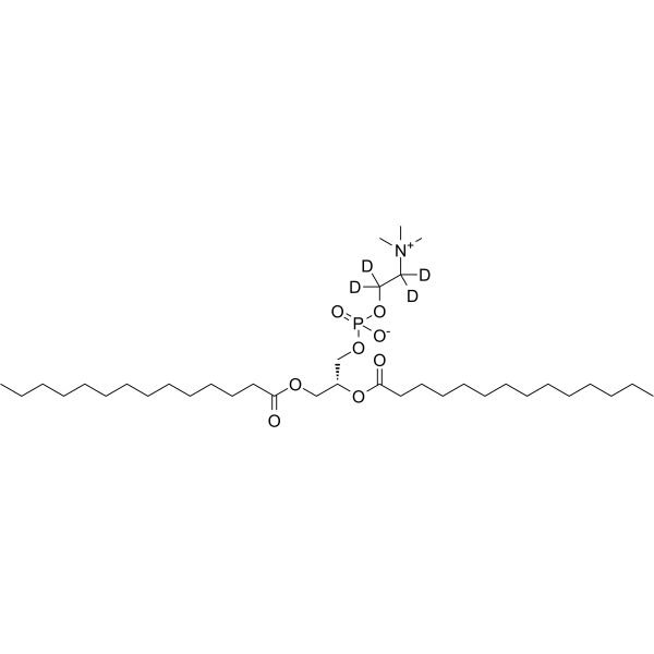 1,2-Dimyristoyl-sn-glycero-3-phosphocholine-d4 Chemical Structure 1,2-Dimyristoyl-sn-glycero-3-phosphocholine-d4(Synonyms: DMPC-d4)