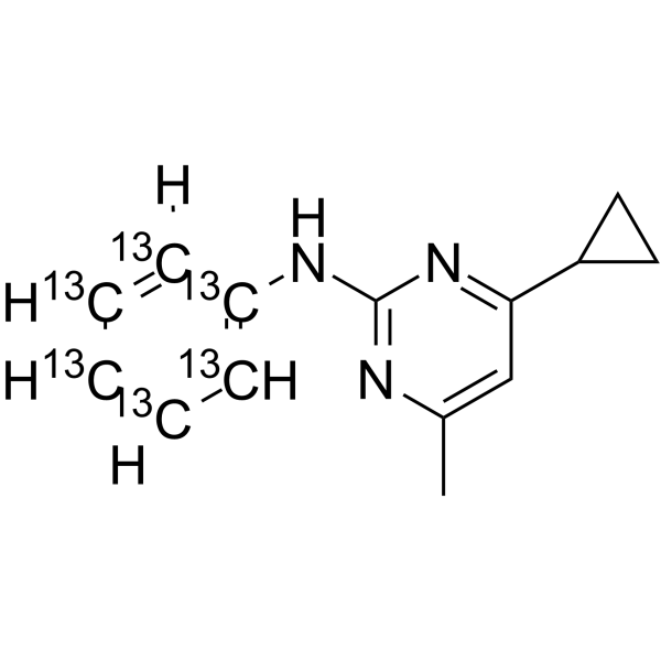 Cyprodinil-13C6 Chemical Structure Cyprodinil-13C6
