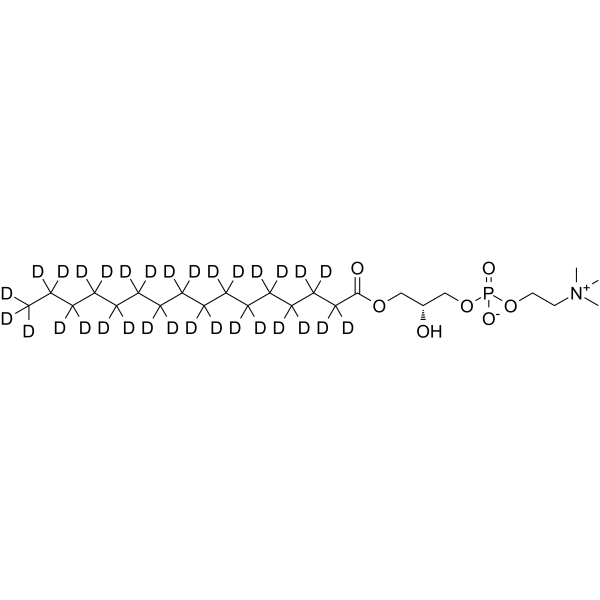 1-Palmitoyl-sn-glycero-3-phosphocholine-d31 Chemical Structure 1-Palmitoyl-sn-glycero-3-phosphocholine-d31