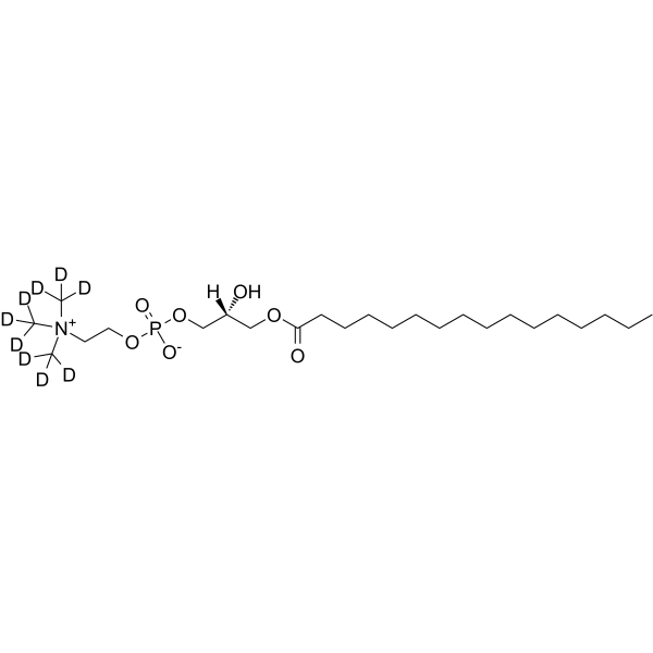 1-Palmitoyl-sn-glycero-3-phosphocholine-d9-1 Chemical Structure 1-Palmitoyl-sn-glycero-3-phosphocholine-d9-1