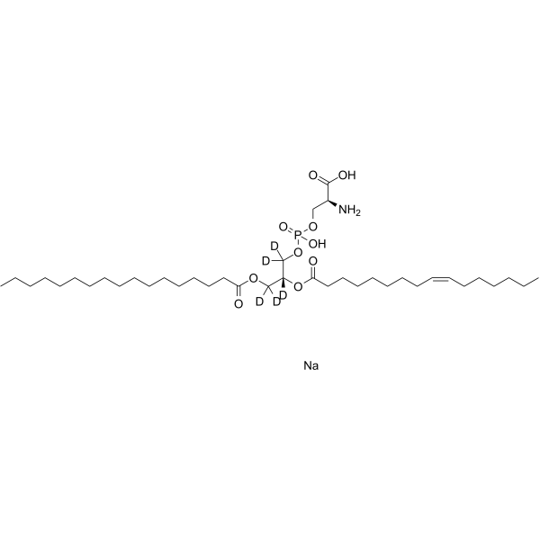 1-Heptadecanoyl-2-palmitoleoyl-sn-glycero-3-phospho- L-serine-d5 sodium Chemical Structure 1-Heptadecanoyl-2-palmitoleoyl-sn-glycero-3-phospho- L-serine-d5 sodium