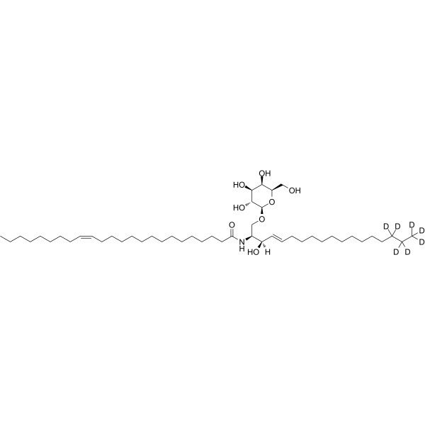 D-Galactosyl-ß-1,1' N-nervonoyl-D-erythro-sphingosine-d7 Chemical Structure D-Galactosyl-ß-1,1
