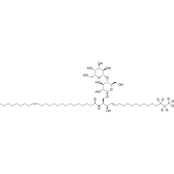 D-Lactosyl-ß-1,1' N-nervonoyl-D-erythro-sphingosine-d7 Chemical Structure D-Lactosyl-ß-1,1