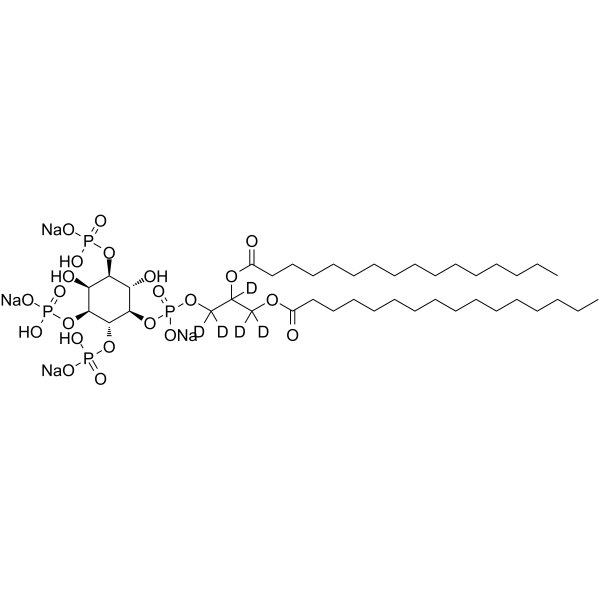 D-Myo-phosphatidylinositol 3,4,5-trisphosphate diC16-d5 Chemical Structure D-Myo-phosphatidylinositol 3,4,5-trisphosphate diC16-d5