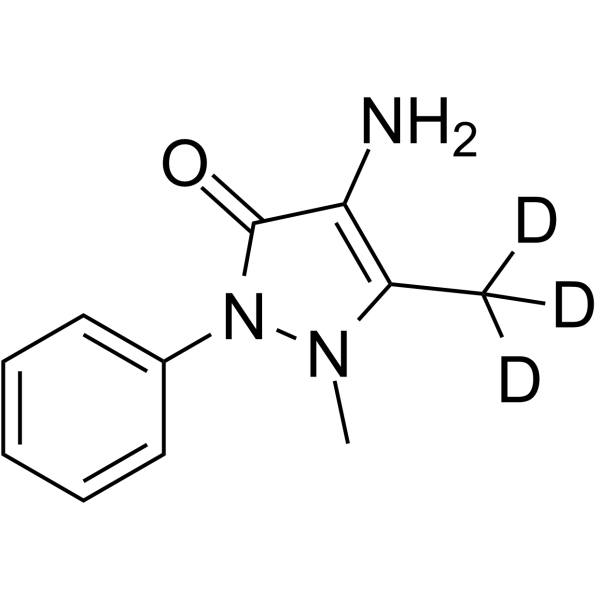Ampyrone-d3-1 Chemical Structure Ampyrone-d3-1(Synonyms: 4-Aminoantipyrine-d3-1)