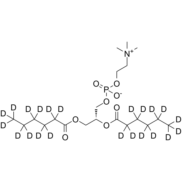 1,2-Dihexanoyl-sn-glycero-3-phosphocholine-d22 Chemical Structure 1,2-Dihexanoyl-sn-glycero-3-phosphocholine-d22