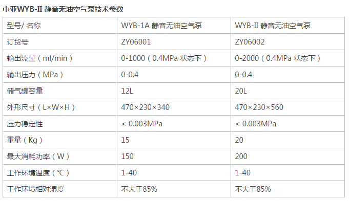 中亚 WYB-Ⅱ 静音无油空气发生器