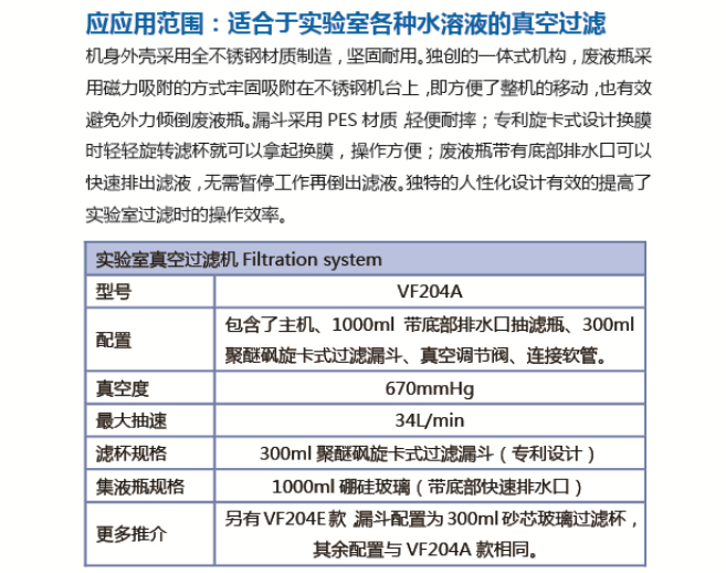 圣斯特Sciencetool  VF204A真空过滤器