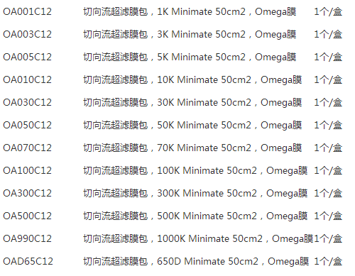 OA003C12-颇尔3K Minimate 切向流超滤膜包 即插即用