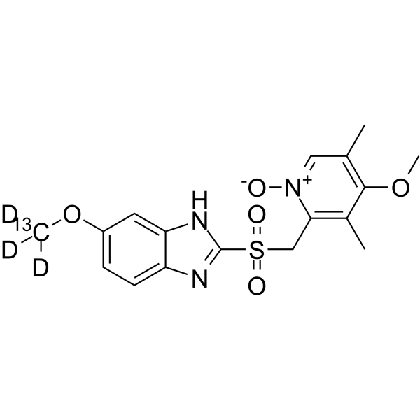 Omeprazole sulfone N-oxide-13C,d3 Chemical Structure Omeprazole sulfone N-oxide-13C,d3(Synonyms: 埃索美拉唑EP杂质I 13C,d3)