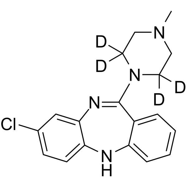 Clozapine-d4 Chemical Structure Clozapine-d4(Synonyms: HF 1854-d4)