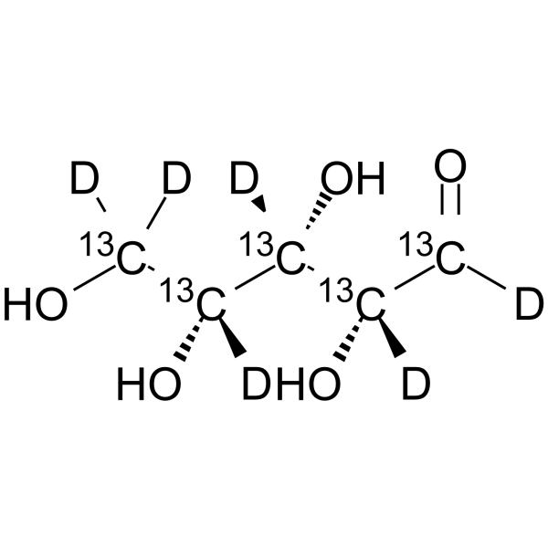 Xylose-13C5,d6 Chemical Structure Xylose-13C5,d6(Synonyms: D-(+)-Xylose-13C5,d6; (+)-Xylose-13C5,d6; Wood sugar-13C5,d6)