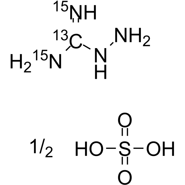 Aminoguanidine-13C,15N2 sulfate (1:2) Chemical Structure Aminoguanidine-13C,15N2 sulfate (1:2)