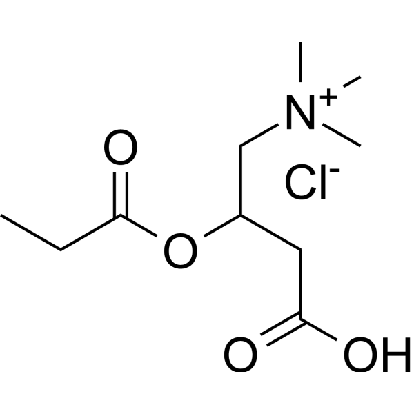 Propionyl-DL-carnitine chloride Chemical Structure Propionyl-DL-carnitine chloride (Synonyms: 丙酰肉碱氯化物)