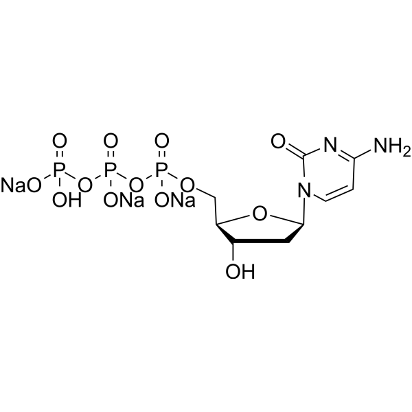 Deoxycytidine triphosphate trisodium salt Chemical Structure Deoxycytidine triphosphate trisodium salt (Synonyms: dCTP trisodium salt; 2′-Deoxycytidine-5′-triphosphate trisodium salt)
