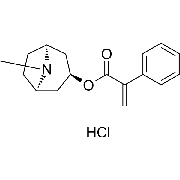 Apoatropine hydrochloride Chemical Structure Apoatropine hydrochloride (Synonyms: 盐酸阿朴阿托品)