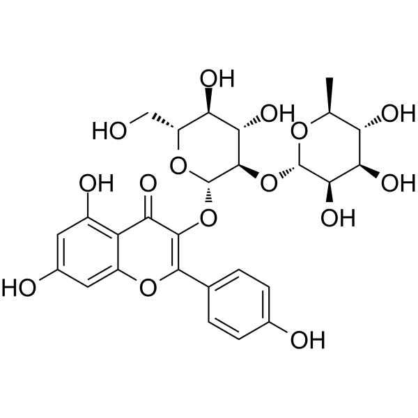 Kaempferol 3-neohesperidoside Chemical Structure Kaempferol 3-neohesperidoside (Synonyms: Kaempferol 3-O-neohesperidoside)