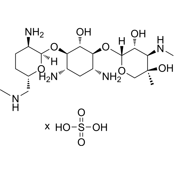 Micronomicin sulfate Chemical Structure Micronomicin sulfate (Synonyms: 硫酸小诺霉素; Gentamicin C2b sulfate; Antibiotic XK-62-2 sulfate; Sagamicin sulfate)