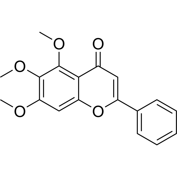 5,6,7-Trimethoxyflavone Chemical Structure 5,6,7-Trimethoxyflavone (Synonyms: Baicalein trimethyl ether)
