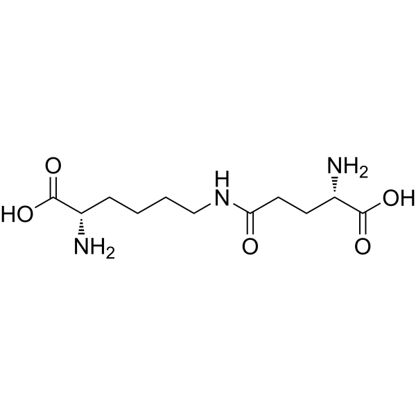 Epsilon-(gamma-glutamyl)-lysine Chemical Structure Epsilon-(gamma-glutamyl)-lysine (Synonyms: H-Glu(H-Lys-OH)-OH; γ-Glu-ε-Lys)