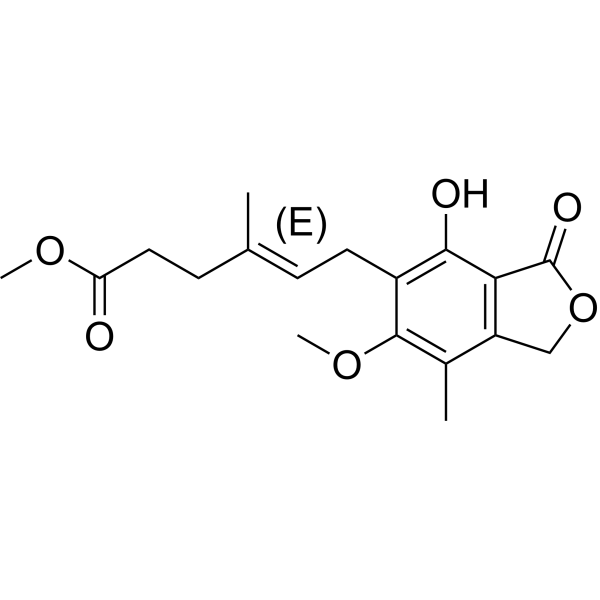 Methyl mycophenolate Chemical Structure Methyl mycophenolate (Synonyms: 霉酚酸酯杂EP质EEP杂质E)