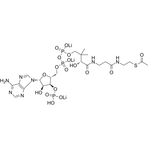 Acetyl coenzyme A trilithium Chemical Structure Acetyl coenzyme A trilithium (Synonyms: Acetyl-CoA trilithium)