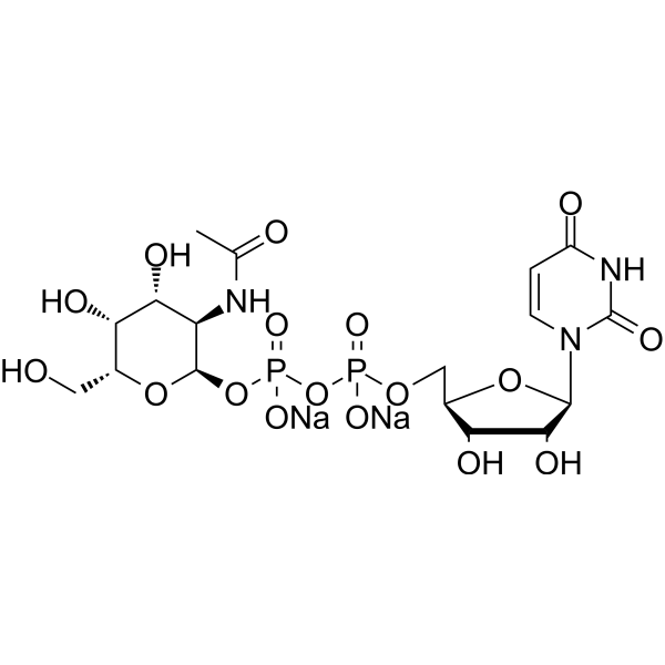 UDP-GalNAc disodium Chemical Structure UDP-GalNAc disodium (Synonyms: UDP-N-acetyl-D-galactosamine disodium)