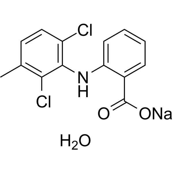 Meclofenamic acid sodium hydrate Chemical Structure Meclofenamic acid sodium hydrate (Synonyms: Meclofenamate sodium hydrate)