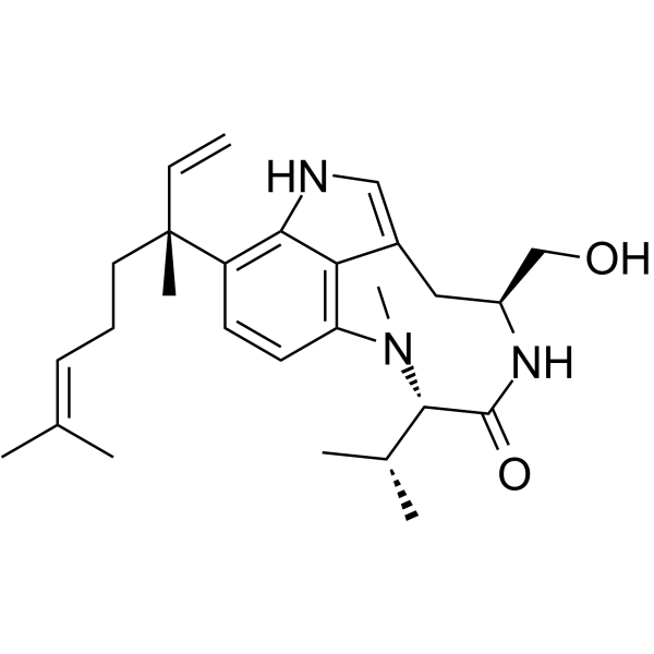 Teleocidin A1 Chemical Structure Teleocidin A1 (Synonyms: Lyngbyatoxin A)