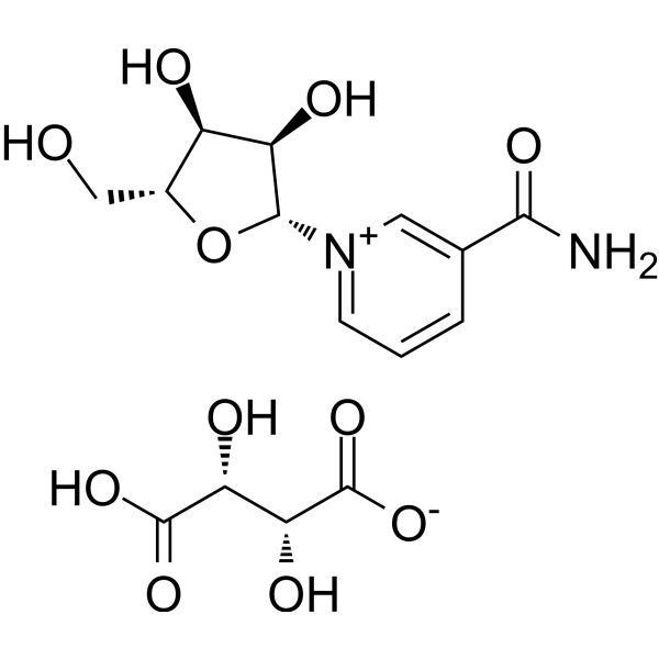 Nicotinamide riboside tartrate Chemical Structure Nicotinamide riboside tartrate (Synonyms: 烟酰胺核糖酒石酸盐)