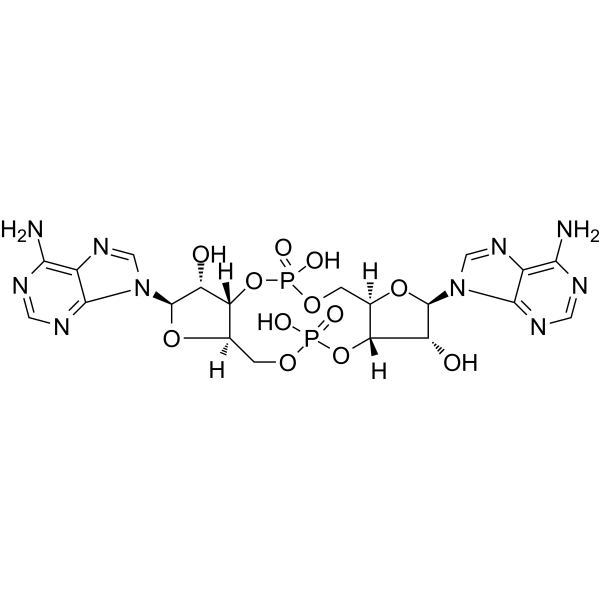 c-di-AMP Chemical Structure c-di-AMP (Synonyms: 环二腺苷酸; Cyclic diadenylate; Cyclic-di-AMP)