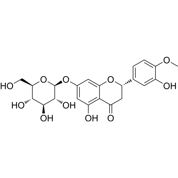 Hesperetin 7-O-glucoside Chemical Structure Hesperetin 7-O-glucoside (Synonyms: 橙皮素-7-O-葡萄糖苷)