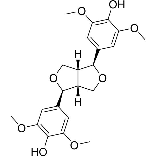(+)-Syringaresinol Chemical Structure (+)-Syringaresinol (Synonyms: (+)-丁香树脂酚)