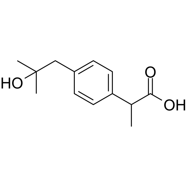 2-Hydroxy Ibuprofen Chemical Structure 2-Hydroxy Ibuprofen (Synonyms: 2-羟基布洛芬; (±)-2-Hydroxy Ibuprofen)