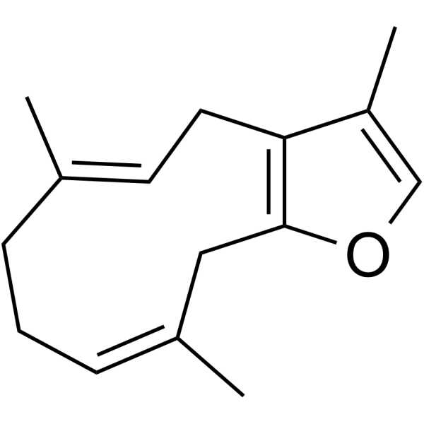 Furanodiene Chemical Structure Furanodiene (Synonyms: 莪术呋喃二烯)