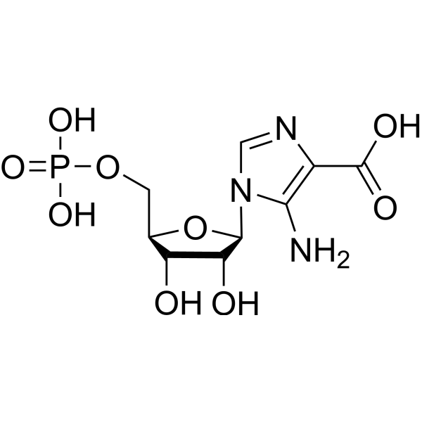 Carboxyaminoimidazole ribotide Chemical Structure Carboxyaminoimidazole ribotide (Synonyms: CAIR; 4-Carboxy-AIR)