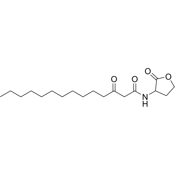 N-(3-Oxotetradecanoyl)-DL-homoserine lactone Chemical Structure N-(3-Oxotetradecanoyl)-DL-homoserine lactone (Synonyms: 3-Oxo-C14-AHL)