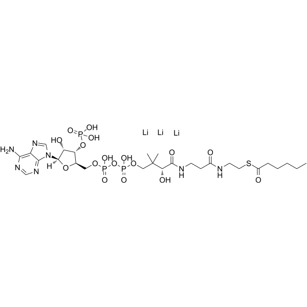 Hexanoyl coenzyme A trilithium Chemical Structure Hexanoyl coenzyme A trilithium