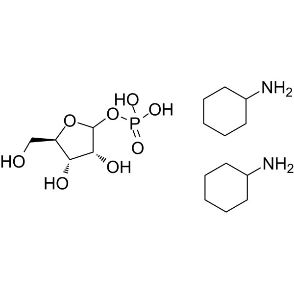 D-Ribofuranose1-dihydrogenphosphate dicyclohexanamine Chemical Structure D-Ribofuranose1-dihydrogenphosphate dicyclohexanamine (Synonyms: Ribose 1-phosphate dicyclohexanamine)