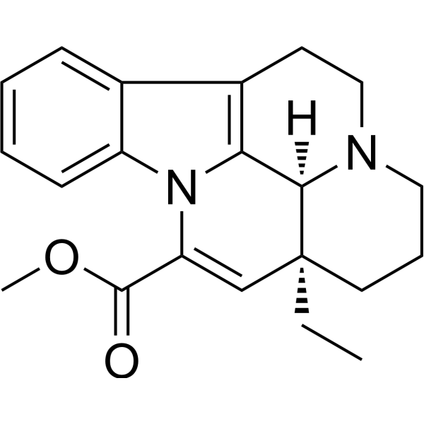 Apovincamine Chemical Structure Apovincamine (Synonyms: 阿扑长春胺; cis-Apovincamine; (+)-Apovincamine)