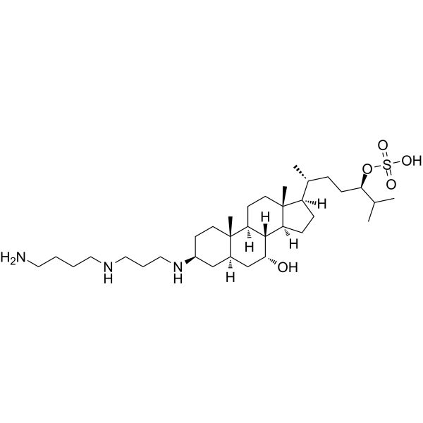 Squalamine Chemical Structure Squalamine (Synonyms: 角鲨胺; MSI-1256)