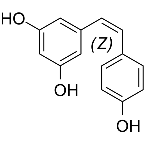 cis-Resveratrol Chemical Structure cis-Resveratrol (Synonyms: 顺式白藜芦醇)