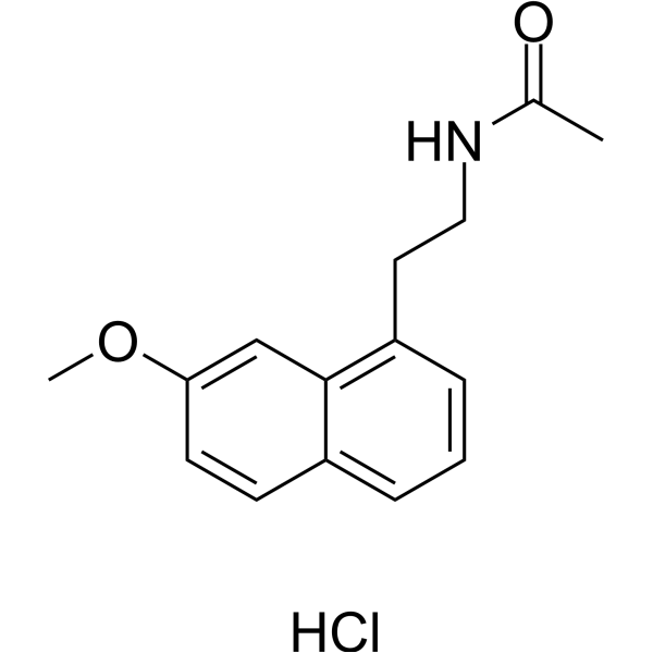 Agomelatine hydrochloride Chemical Structure Agomelatine hydrochloride (Synonyms: 维度新; S-20098 hydrochloride)