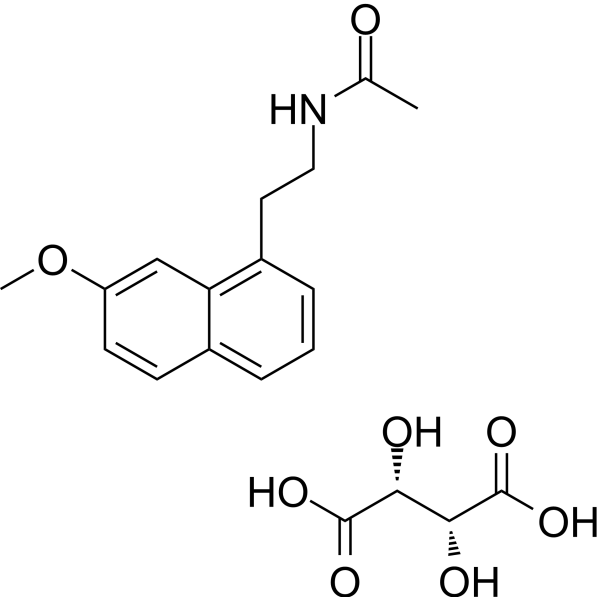 Agomelatine (L(+)-Tartaric acid) Chemical Structure Agomelatine (L(+)-Tartaric acid) (Synonyms: 阿戈美拉汀 L(+)-酒石酸; S-20098 L(+)-Tartaric acid)