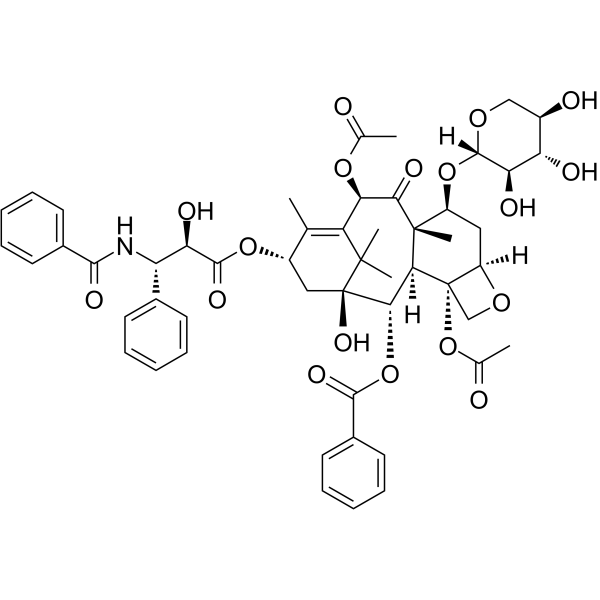 7-xylosyltaxol Chemical Structure 7-xylosyltaxol (Synonyms: 7-Xylosylpaclitaxel; Taxol-7-xyloside)
