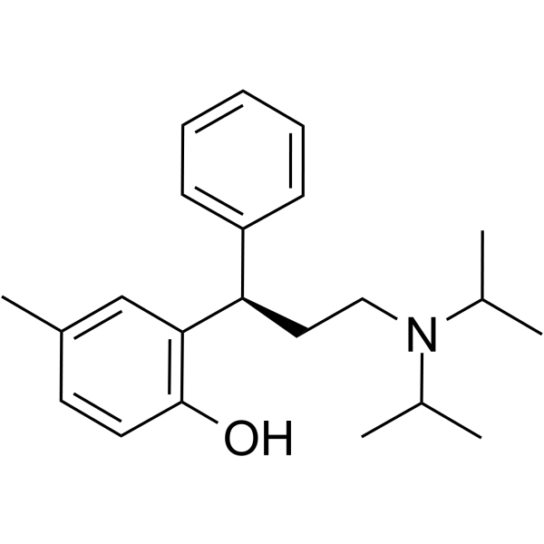 Tolterodine Chemical Structure Tolterodine (Synonyms: 托特罗定; (R)-(+)-Tolterodine; (+)-Tolterodine; (R)-Tolterodine; PNU-200583)